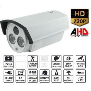 POWERGATE AHD-1060 1MP 720P 2xArray 3.6mm Kamera