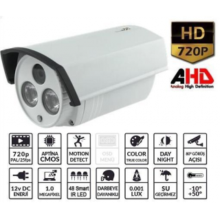 POWERGATE AHD-1065 1MP 720P 2xArray 3.6mm Kamera