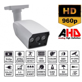 POWERGATE AHD-1385 1,3MP 960P 2xArray 3.6mm Kamera