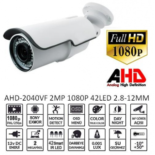 POWERGATE AHD-2040VF 2MP 1080P 42Led 2,8-12mm Kam.