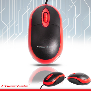 PowerGate E190-K USB Kablolu MOUSE (Kırmızı-Siyah)