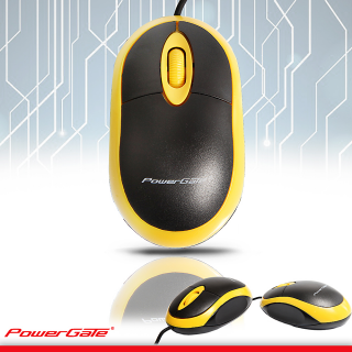PowerGate E190-SR USB Kablolu MOUSE (Sarı-Siyah)