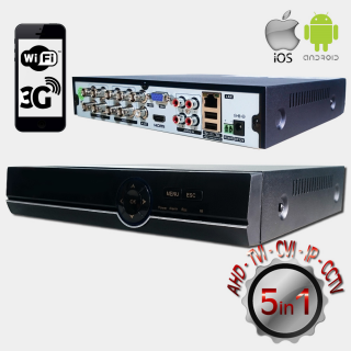 POWERGATE FLASH-B08 5Mpix H265+ 8Kanal Video, 4Kanal Ses, 1 HDD, 1944N, 3G Wifi, XMeye 5in1 DVR