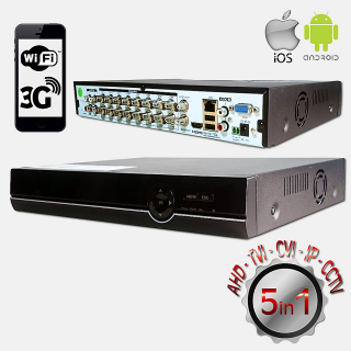 POWERGATE FLASH-B17 5Mpix H265+ 16Kanal Video, 6Kanal Ses, 2 HDD, 1944N, 3G Wifi, XMeye 5in1 DVR