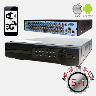 POWERGATE FLASH-B32 5Mpix H265+ 32Kanal Video, 16Kanal Ses, 4 HDD, 1944N, 3G Wifi, XMeye 5in1 DVR