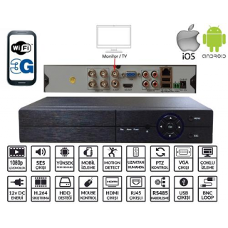 POWERGATE PG-9104AHD 4K 2Mpix GM 3G AHD/IP Hibrit