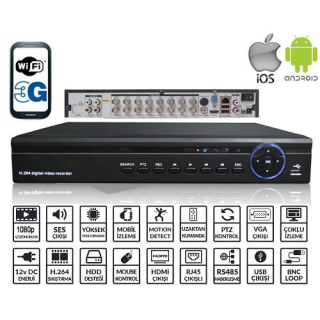 POWERGATE PG-9816AHD 16K 2Mpix XMeye 3G AHD/IP